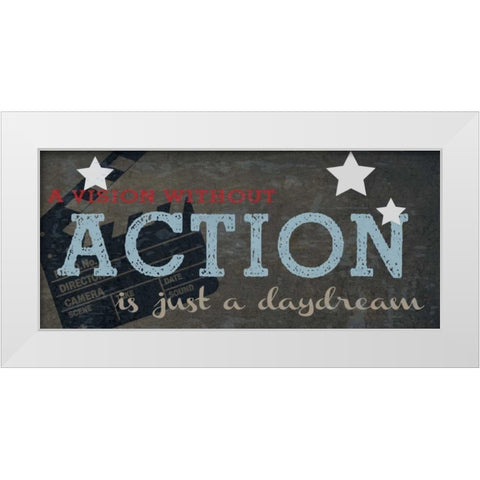 A VISION WITHOUT ACTION White Modern Wood Framed Art Print by Greene, Taylor