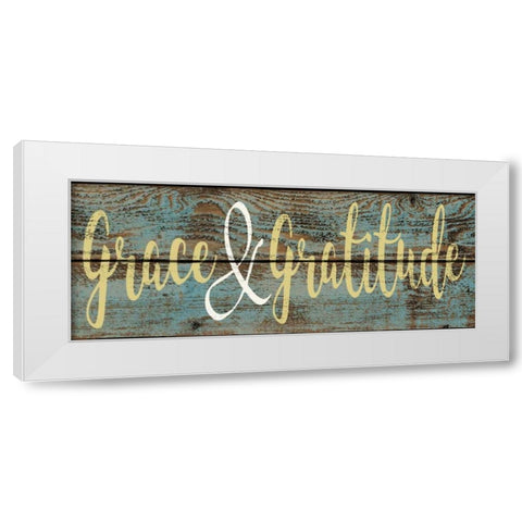 Grace And Gratitude White Modern Wood Framed Art Print by Greene, Taylor