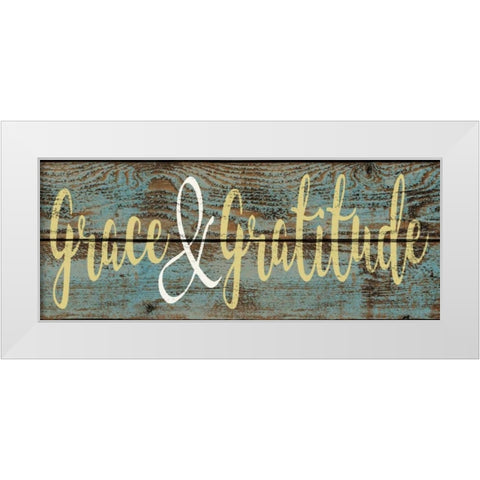Grace And Gratitude White Modern Wood Framed Art Print by Greene, Taylor
