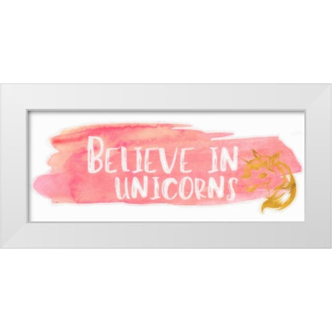 Unicorns White Modern Wood Framed Art Print by Greene, Taylor