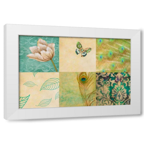 Peacock Inspire White Modern Wood Framed Art Print by Greene, Taylor