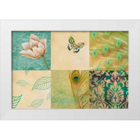 Peacock Inspire White Modern Wood Framed Art Print by Greene, Taylor