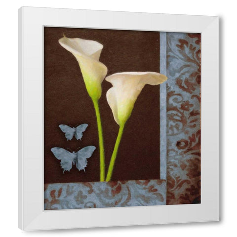 Gilded Calla2 Blue White Modern Wood Framed Art Print by Greene, Taylor