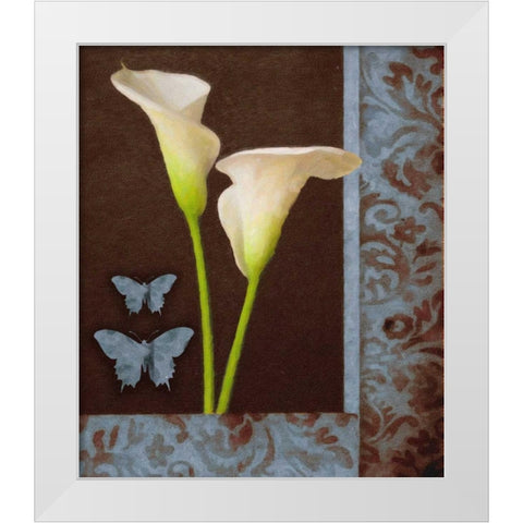 Gilded Calla2 Blue White Modern Wood Framed Art Print by Greene, Taylor