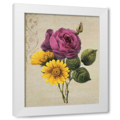 Pink And Yellow I White Modern Wood Framed Art Print by Greene, Taylor