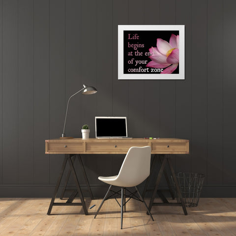 Life Begins White Modern Wood Framed Art Print by Greene, Taylor