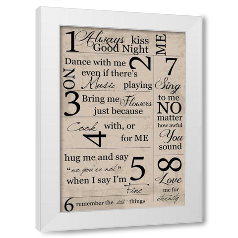 I WILL FALL FOR A MAN WHO White Modern Wood Framed Art Print by Greene, Taylor