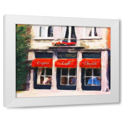 Le Petite Cafe White Modern Wood Framed Art Print by Greene, Taylor