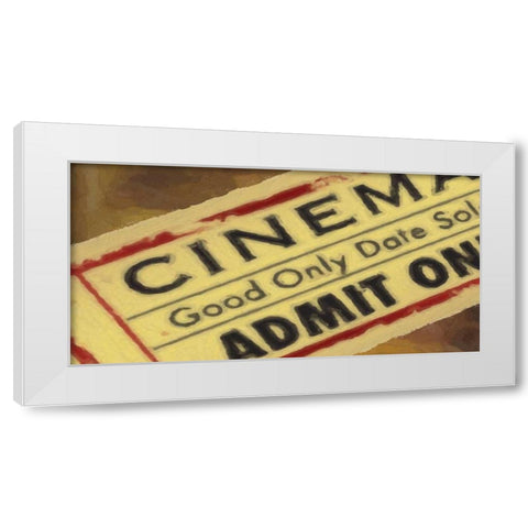 TICKET White Modern Wood Framed Art Print by Greene, Taylor