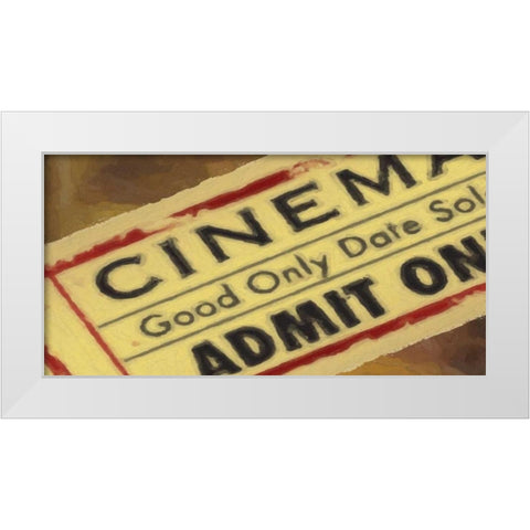 TICKET White Modern Wood Framed Art Print by Greene, Taylor