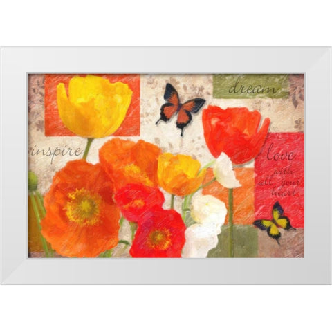 INSPIRE DREAM LOVE POPPIES White Modern Wood Framed Art Print by Greene, Taylor