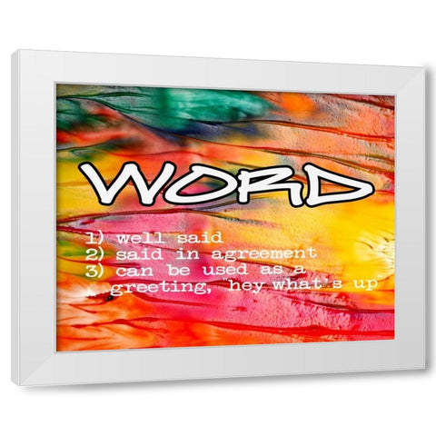 Word White Modern Wood Framed Art Print by Greene, Taylor