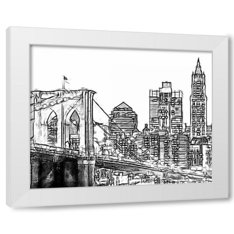 NYC White Modern Wood Framed Art Print by Greene, Taylor