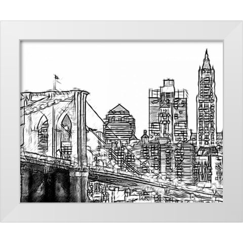 NYC White Modern Wood Framed Art Print by Greene, Taylor