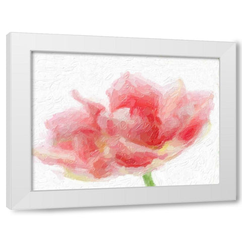 Tulip Flamingo White Modern Wood Framed Art Print by Greene, Taylor