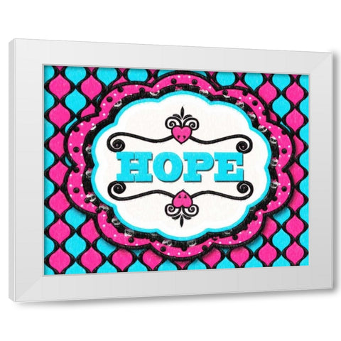 HOPE White Modern Wood Framed Art Print by Greene, Taylor