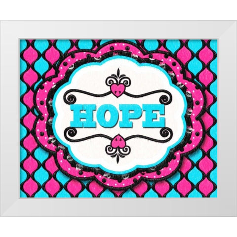 HOPE White Modern Wood Framed Art Print by Greene, Taylor