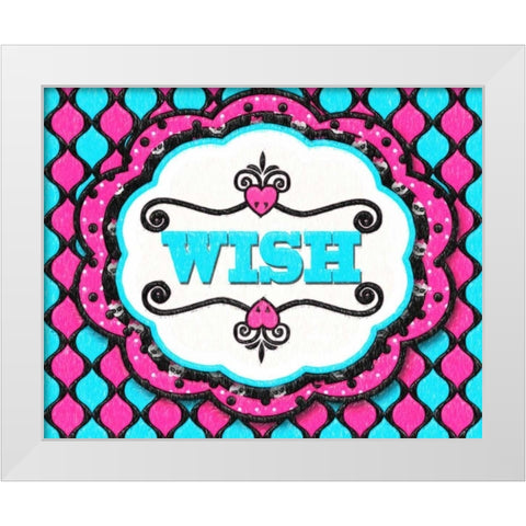 WISH White Modern Wood Framed Art Print by Greene, Taylor