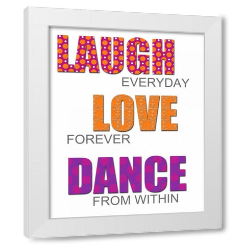 LAUGH VER 2 White Modern Wood Framed Art Print by Greene, Taylor