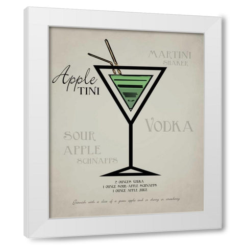 Appletini layered White Modern Wood Framed Art Print by Greene, Taylor