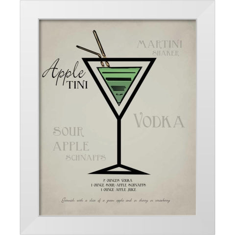 Appletini layered White Modern Wood Framed Art Print by Greene, Taylor