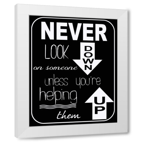 Never Look Down White Modern Wood Framed Art Print by Greene, Taylor