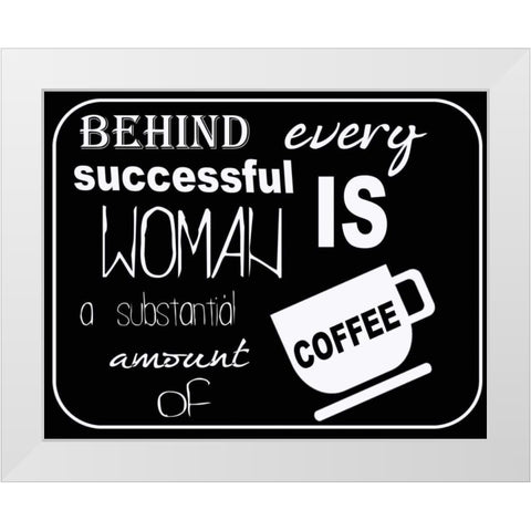 SUBSTANTIAL COFFEE horizontal White Modern Wood Framed Art Print by Greene, Taylor