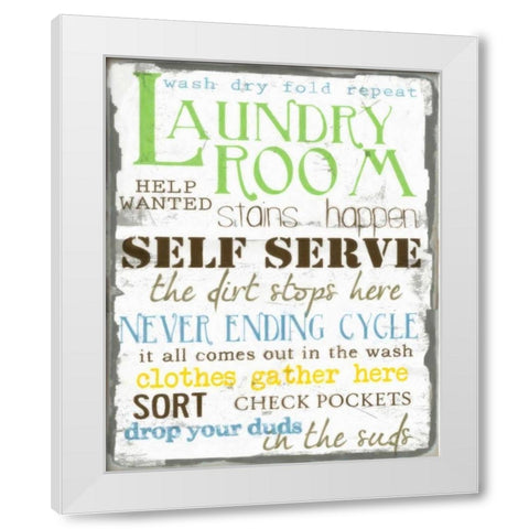 LAUNDRY ROOM White Modern Wood Framed Art Print by Greene, Taylor