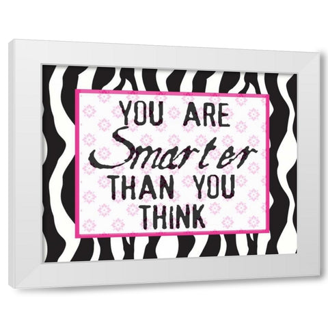 MUCH SMARTER zebra White Modern Wood Framed Art Print by Greene, Taylor