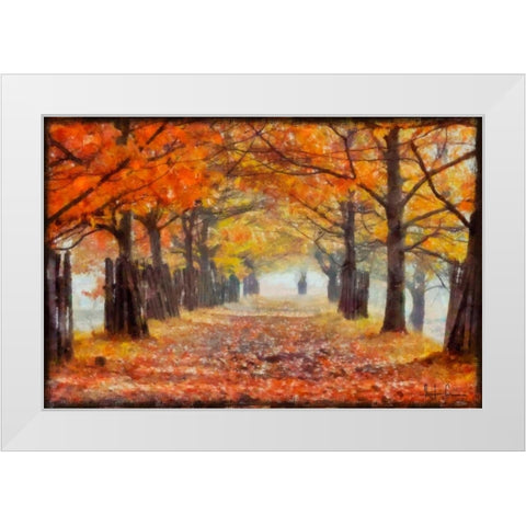 AMBER TRAIL White Modern Wood Framed Art Print by Greene, Taylor