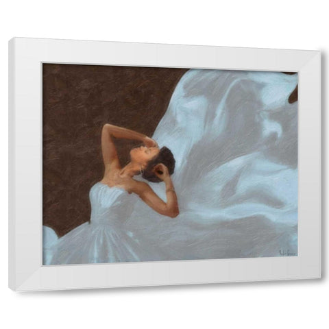 LADY IN BLUE White Modern Wood Framed Art Print by Greene, Taylor