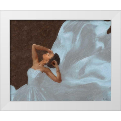 LADY IN BLUE White Modern Wood Framed Art Print by Greene, Taylor