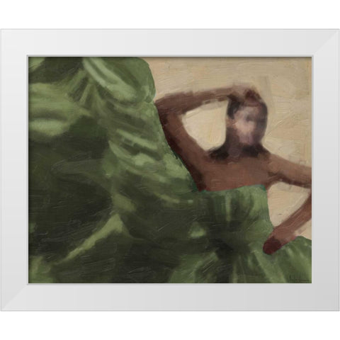 LADY IN GREEN White Modern Wood Framed Art Print by Greene, Taylor