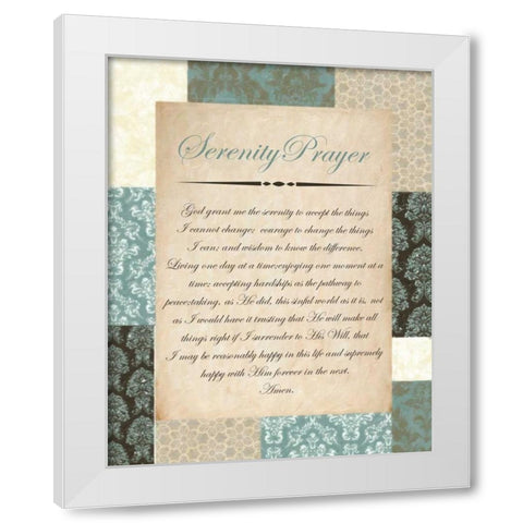 SERENITY BLUE White Modern Wood Framed Art Print by Greene, Taylor