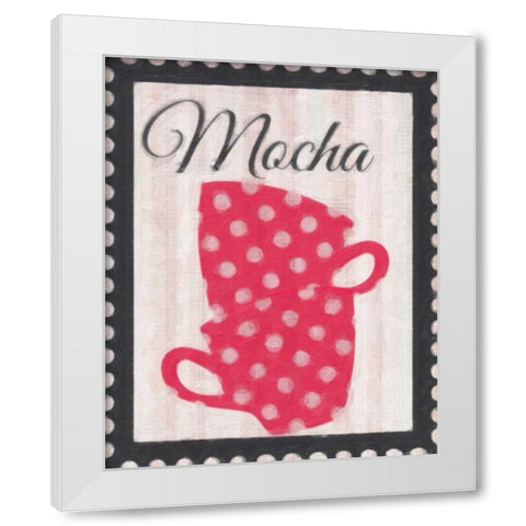 Mocha Cups White Modern Wood Framed Art Print by Greene, Taylor
