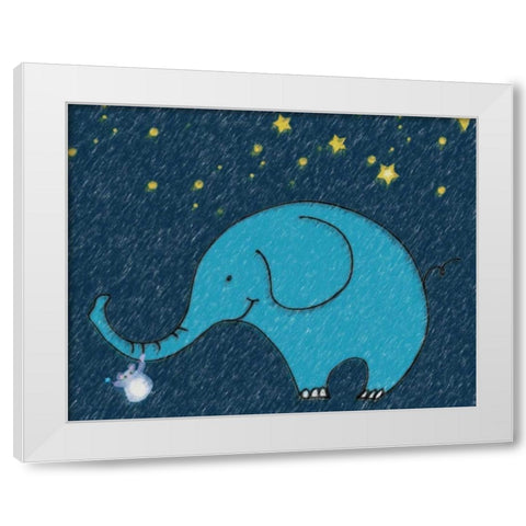 Whimsy Elephant I White Modern Wood Framed Art Print by Greene, Taylor