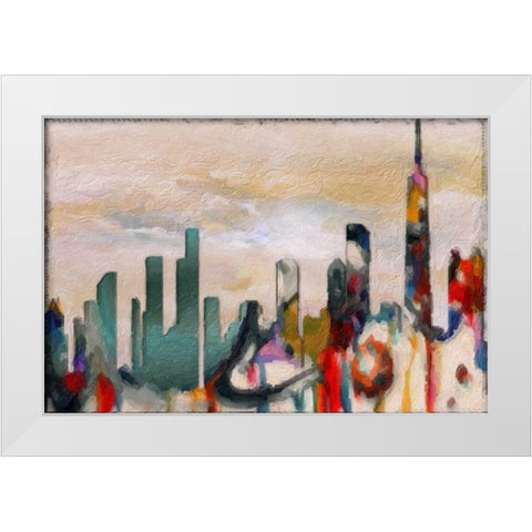Abstract Skyline White Modern Wood Framed Art Print by Greene, Taylor