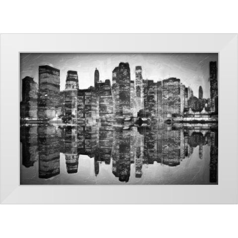 Abstract Skyline BW White Modern Wood Framed Art Print by Greene, Taylor