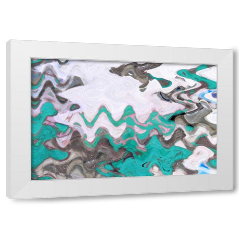 Blue Waves White Modern Wood Framed Art Print by Greene, Taylor