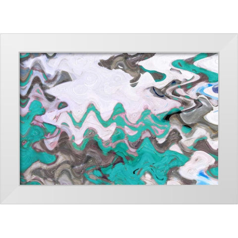 Blue Waves White Modern Wood Framed Art Print by Greene, Taylor