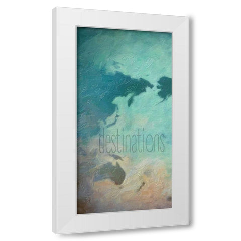 Destinations 1 White Modern Wood Framed Art Print by Greene, Taylor
