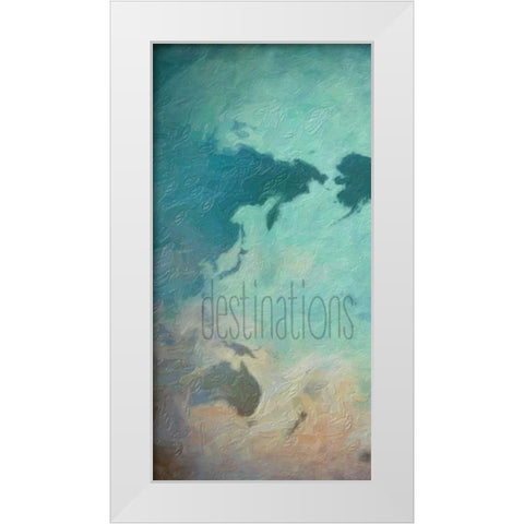 Destinations 1 White Modern Wood Framed Art Print by Greene, Taylor