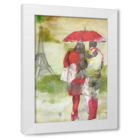 Paris Rain White Modern Wood Framed Art Print by Greene, Taylor