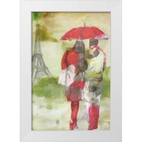 Paris Rain White Modern Wood Framed Art Print by Greene, Taylor