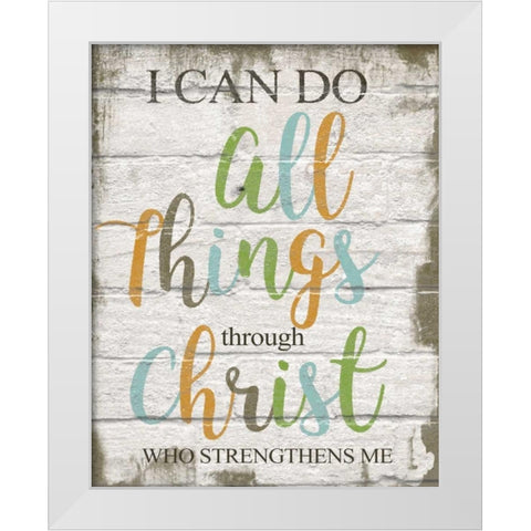 I Can Do All White Modern Wood Framed Art Print by Greene, Taylor