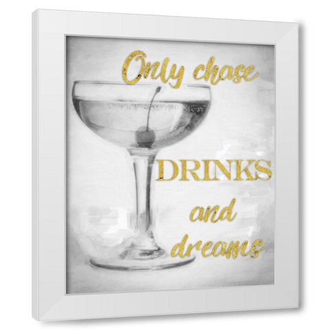 Chase Drinks White Modern Wood Framed Art Print by Greene, Taylor