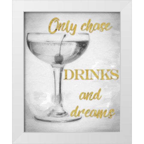 Chase Drinks White Modern Wood Framed Art Print by Greene, Taylor