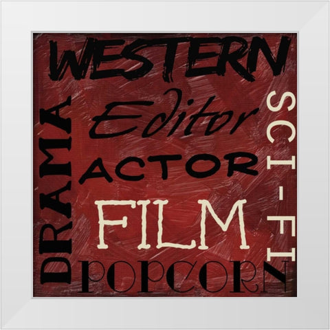 LIGHTS CAMERA ACTION_FILM White Modern Wood Framed Art Print by Greene, Taylor