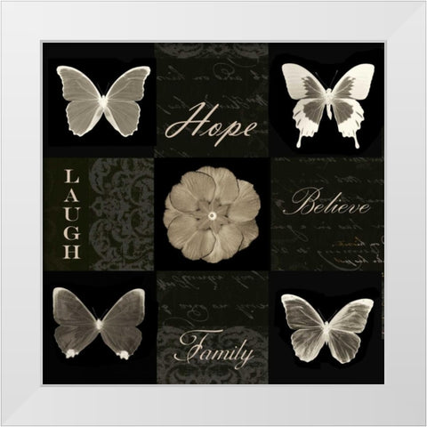 Sepia Floral 9 Patch A White Modern Wood Framed Art Print by Greene, Taylor