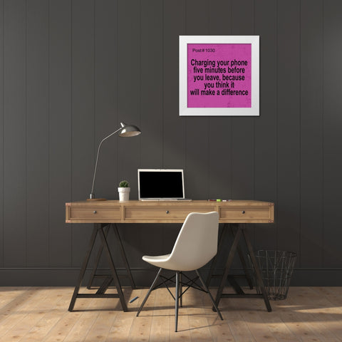 POST# 1030 White Modern Wood Framed Art Print by Greene, Taylor